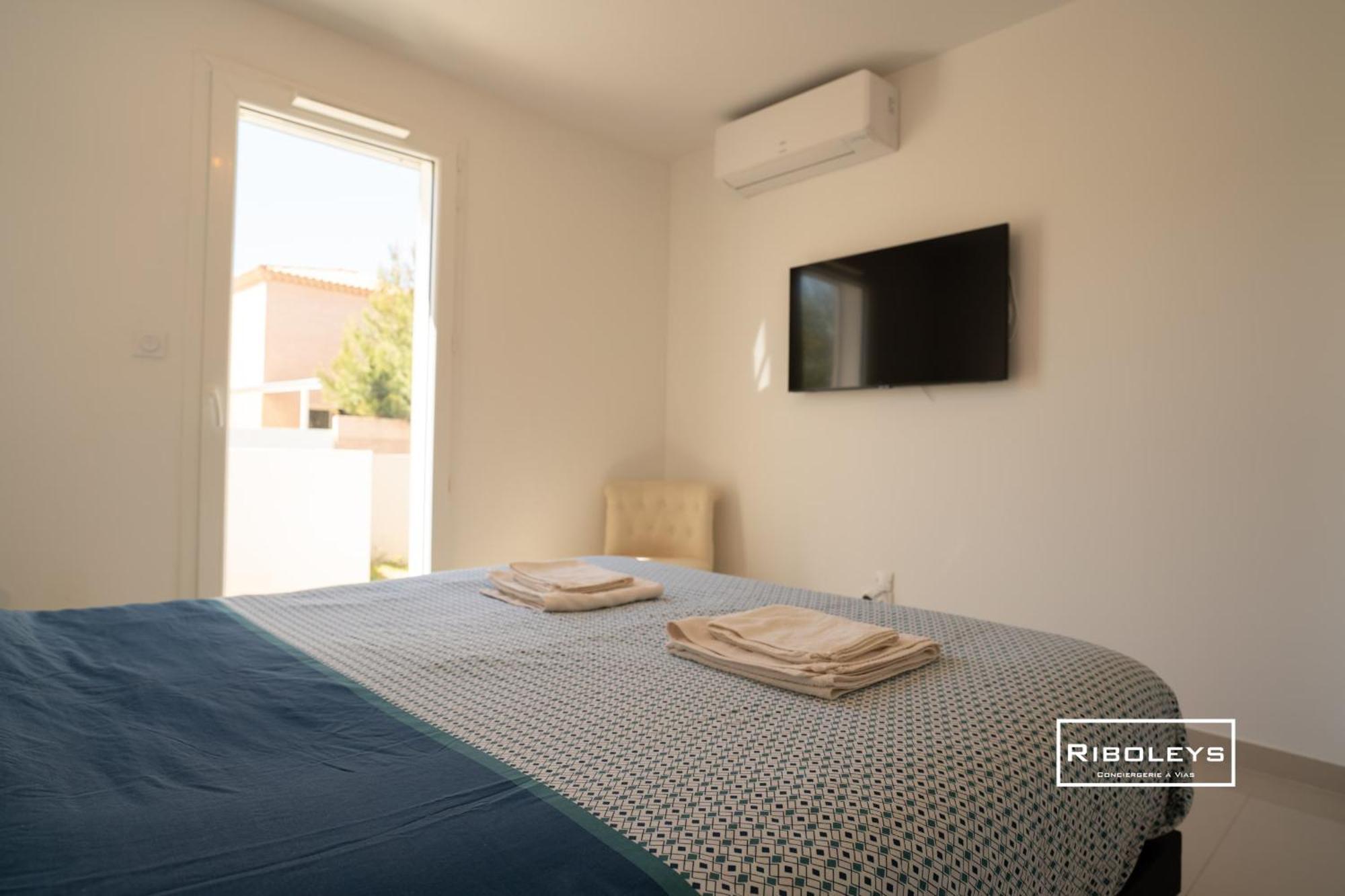 Grand T3 Neuf Climatise Avec Wifi A 100M De La Plage Vias Zewnętrze zdjęcie